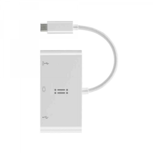 USB C to VGA + USB 3.0 + USB-C data / charging adapter - White