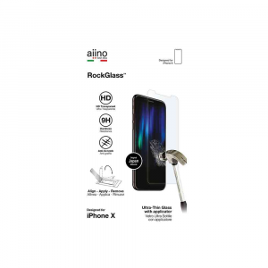 Aiino - Vetro RockGlass con RockApplicator per iPhone X / Xs