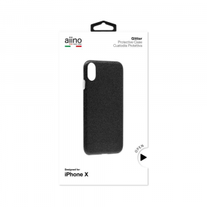 Aiino - Custodia Glitter per iPhone X / Xs - nero