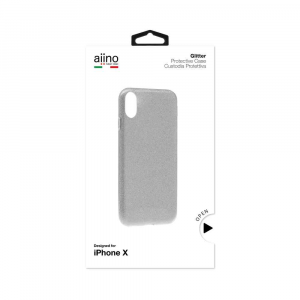 Aiino - Custodia Glitter per iPhone X / Xs - argento