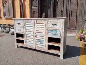 Buffet recycle teak wood white wash #1171IN1100