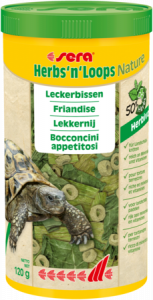 Sera Herbs'n'Loops Nature 1000ml(120g) Bocconcini per tartarughe terrestri e rettili erbivori