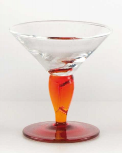 Coppa vetro soffiato trasparente rosso B.A. (6pz)