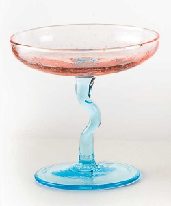 Coppa vetro soffiato rosa acquamare BA (6pz)