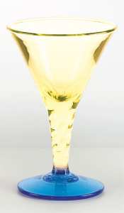 Coppa vetro soffiato giallo cobaltino (6pz)