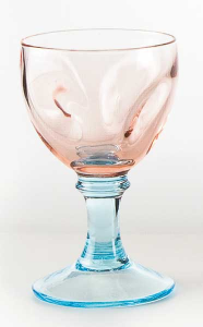 Coppa vetro soffiato rosa acquamare (6pz)