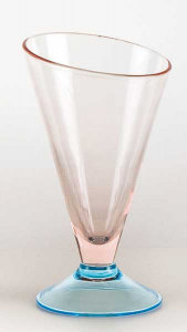 Coppa vetro soffiato rosa acquamare piccola (6pz)