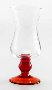 Coppa vetro soffiato trasparente rosso (6pz)
