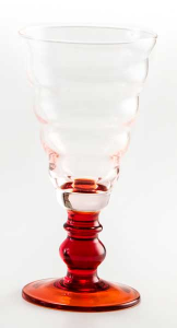 Coppa vetro soffiato trasparente rosso BA (6pz)