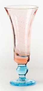 Coppa vetro soffiato rosa acquamare BA (6pz)
