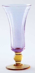Glass blown Ice cream cup Lilac Yellow (6pcs)