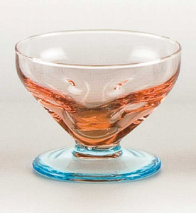 Coppa vetro soffiatoo rosa acquamare (6pz)