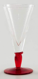 Glass blown Ice cream cup Transparent Red (6pcs)