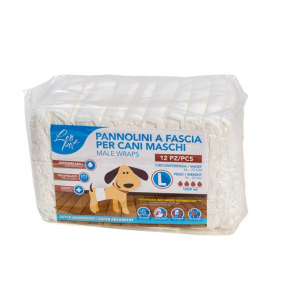 Pannolini Fascia Per Cani Maschi S| M| L  12 Pezzi  Leopet