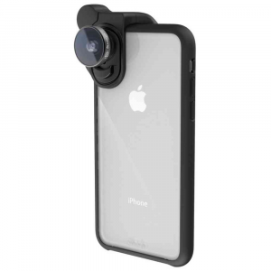 Custodia per iPhone X compatibile con le lenti - trasp/nero