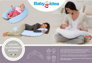 Babysanity® Cuscino Gravidanza Di Qualità' Per Un Allattamento Confortevole Del Neonato Cotone 100% - Made In Italy - (Pois Grigio chiaro) related image