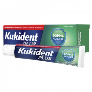Kukident Plus Doppia Protezione Crema adesiva con antibatterico (40 g)