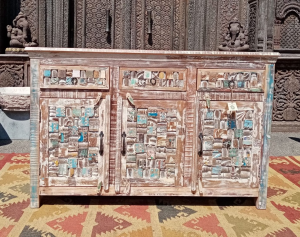 Buffet in legno recuperato con mosaico timbrini #1170IN1250