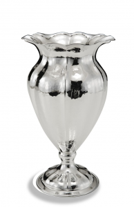 Vaso oliva in metallo placcato argento stile 700