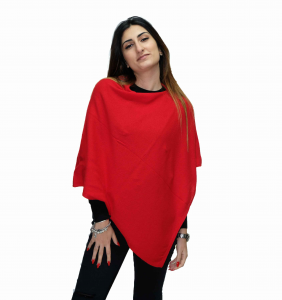 Poncho Misto lana-cashmere Red