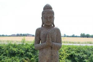 Statua Buddha in preghiera H 205 cm in pietra