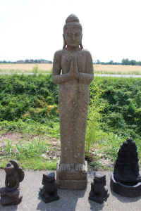 Statua Buddha in preghiera H 205 cm in pietra CE-1019 