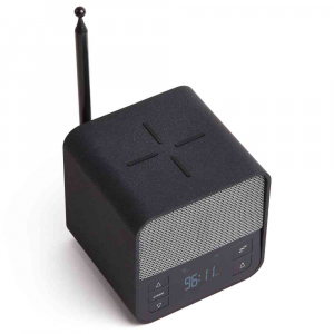 Lexon Oslo News Lite speaker Bluetooth e radio FM con caricatore wireless - nero