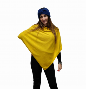 Poncho Unique Wool&Cashmire Yellow