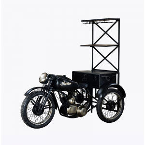 H.D. moto 3 ruote - Consolle riproduzione motocicletta in stile vintage, dimensione: cm 105 x 180 x 180 h
