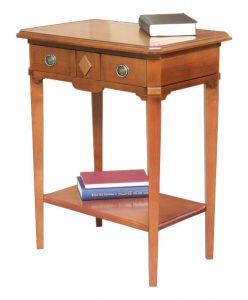 Consola mesa auxiliar en madera maciza con estante inferior