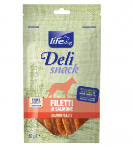 LifeDog - Deli Snack - Filetti Essiccati - Salmone - 80gr