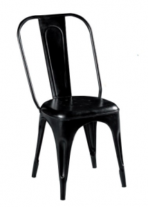 Loft - Sedia in metallo colore nero in stile industrial vintage, dimensione: cm 45 x 43 X 95 h