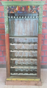 Libreria - Cantinetta porta-vino in legno di teak recuperato #1195IN1450