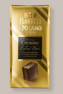Tavoletta Cremino Extra Noir gianduja fondente 100gr - Baratti & Milano