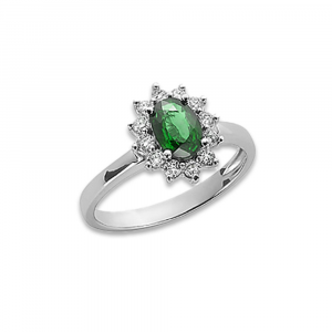 Anello con Smeraldo e Diamanti