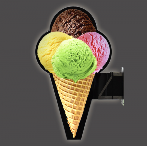 Luminous ice cream cone