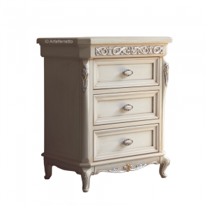 Classic nightstand with silver leaf