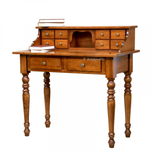 Mesa de despacho en madera con cajones frontales