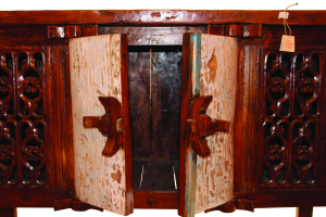 Buffet in legno di teak recuperato indonesiano con portale antico #1155ID1450