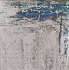 Bluewhite - Stampa astratta colorata su tela con telaio in legno a fondo materico, misure 80x80 cm / 100x100 cm