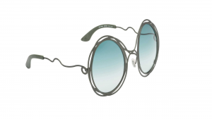 Fil di Ferro sunglasses gray rod with green lens