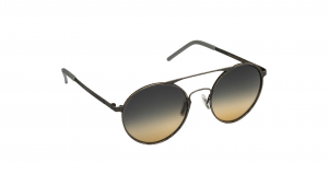 Mediterraneo sunglasses pewter-colored temple with black and gold lens