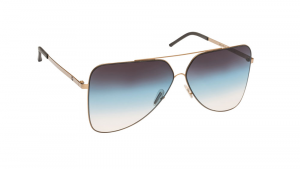 Mediterraneo sunglasses gold temple, black blue and gold lens