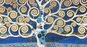 L'albero della vita - Stampa su tela con telaio in legno a fondo materico, misure 62x115 cm / 77x143 cm / 100x180 cm