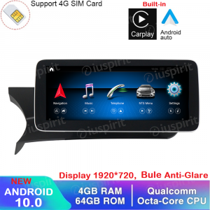 ANDROID navigatore per Mercedes Classe C W204 2011-2014 NTG 4.5 10.25 pollici 4GB RAM 64GB ROM Octa-Core CarPlay Android Auto Bluetooth GPS WI-FI