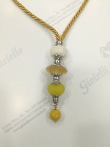 Collana donna Osa cod. 70102 giallo con ciondolo perla di murano
