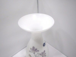 Vaso in vetro bianco Linea Preziosi con applicazioni laminate argento 