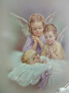 Icona con Angeli  in legno con applicazioni laminate argento