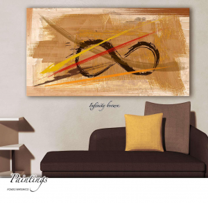 Infinity brown - Stampa su tela con telaio in legno a fondo materico, misure 62x115 cm / 77x143 cm / 100x180 cm