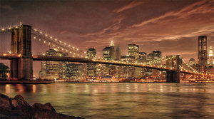 Ponte di Brooklyn brown - Stampa digitale su Plexiglass® misure 100x150 cm / 100x180 cm